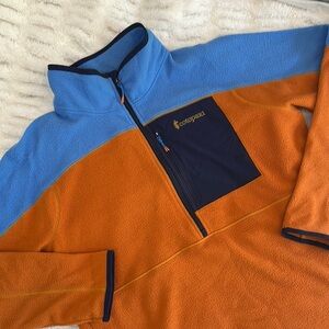 Cotopaxi Zip Up Sweater‎ in Orange and Blue